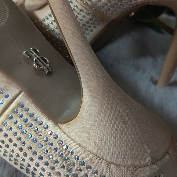 JENNIFER LOPEZ 👠 RHINESTONES PUMPS HEELS 6M - Picture 8 of 9